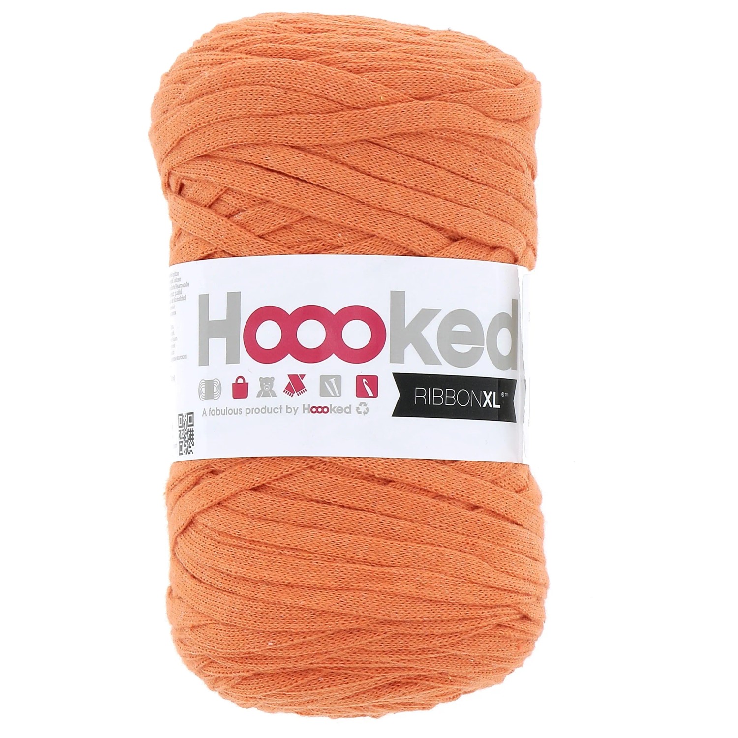 Hoooked Fil ruban textile Ribbon XL Dutch Orange 8-12 mm / 250 g
