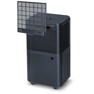 Déshumidificateur Beurer LE 150 noir avec filtre retiré. Idéal pour réduire l'humidité.