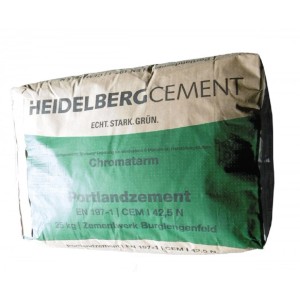 Sacco di cemento CEM I 42.5 N, 25 kg, per interni ed esterni.