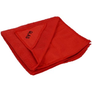 Panno in microfibra rosso Nigrin per vetro, 40x40 cm, con linguetta Easy-Clean per pulizia vetri auto senza aloni.