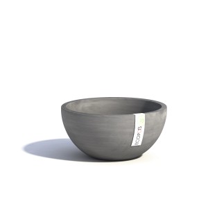 Cache-pot gris Ecopots Brussels, Ø 25cm, en matériau écologique.