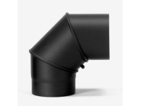 Firefix Rauchrohrbogen gemufft mit Reinigungstür starr Schwarz Ø 150 mm 90 Grad