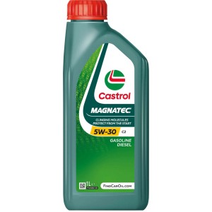 Huile moteur Castrol Magnatec 5W-30 C2, bouteille de 1 litre pour moteurs essence et diesel.