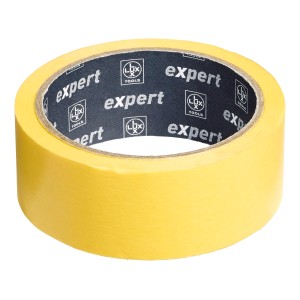 Gelbes LUX Flachkrepp Exact Line Klebeband für Innenanwendungen, 38mm breit.