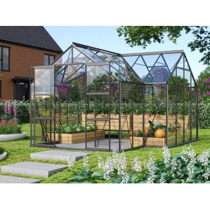 Serra Vitavia Sirius, 13 m², nera, con fondazione. Elegante serra in stile orangerie per la coltivazione di piante.