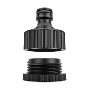 Raccordo rubinetto Kärcher G3/4 con raccordo G1/2 per tubi da giardino, robusto e compatibile.