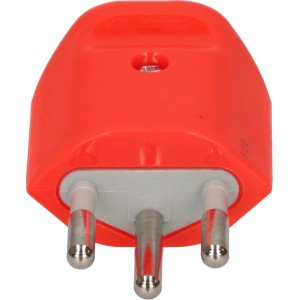 Max Hauri Stecker T12, orange, 3-polig. Robuster Zwischenstecker aus Polycarbonat für sichere Stromverbindung.