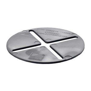 Disco di compensazione grigio per supporti per lastre, Ø 120 mm, per la regolazione dell'altezza delle lastre per terrazze.