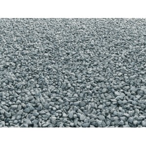 Gravillons de granit gris (8-16 mm) comme gravier décoratif pour allées de jardin et aménagement paysager.