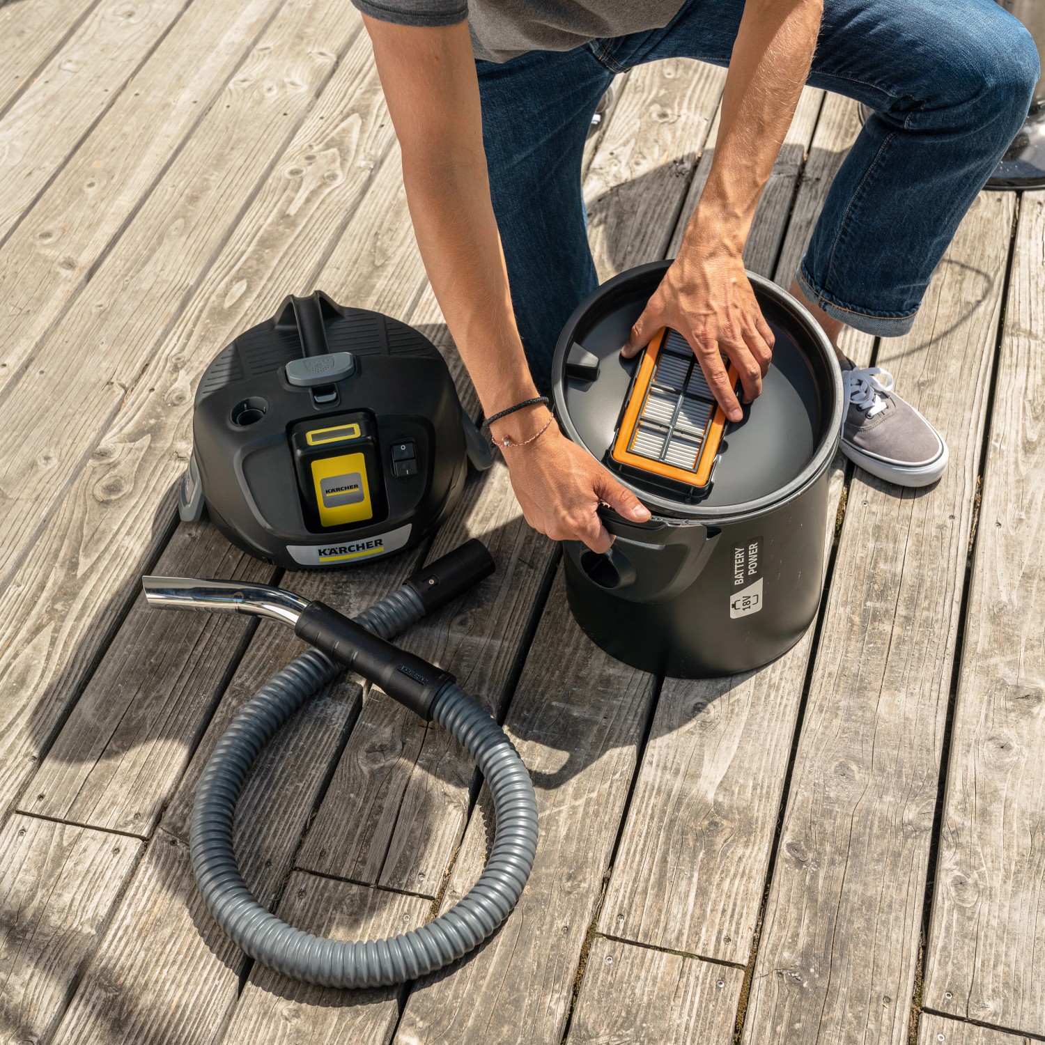 Aspiracenere Portatile Kärcher AD 2 Battery - 230W, Batteria 18V, Filtro Auto-pulente, 14L, Per Camini E Barbecue - Foto 12