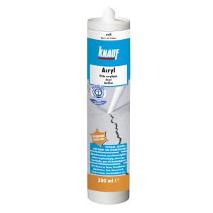 Cartuccia Knauf Acryl White 300ml per interni ed esterni. Acrilico per riempire giunti e fessure.