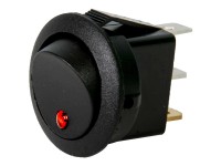 LED-Mini-Wippschalter Schwarz rund mit roter LED