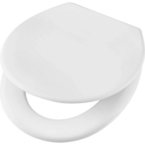 Abattant WC baliv Deluxe Swansea blanc avec fermeture amortie, en duroplast.