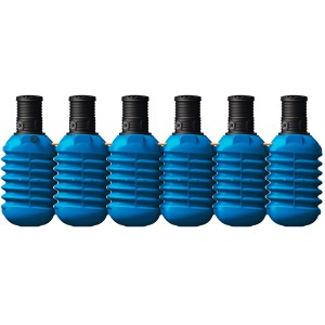 Citerne enterrée 4rain Modularis 15 000 l avec rehausse de puits, réservoirs en plastique bleu en kit.