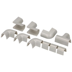 Connecteurs de goulotte Cablefix, set de 10 pièces gris pour goulottes de 10 mm.