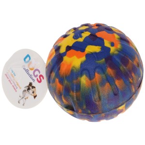 Mehrfarbiger Hundespielzeug Ball aus EVA, Ø 9 cm, für Apportierspiele.