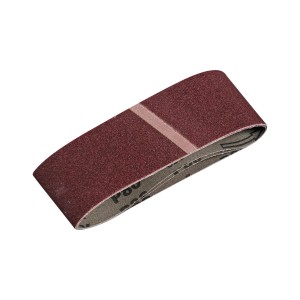 Bande abrasive LUX 65x410 mm, grain K80, pour ponceuses à bande. Pour poncer bois et métal.