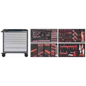 Servante d'atelier Kraftwerk BT900 avec assortiment d'outils 272 pièces dans 7 tiroirs. Idéal pour atelier et artisanat.