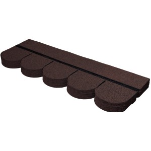 Bardeau bitumé queue de castor marron pour toiture de cabanons de jardin et pavillons.