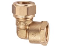 Winkel Messing blank Klemmverschraubung 15 mm x IG 1/2