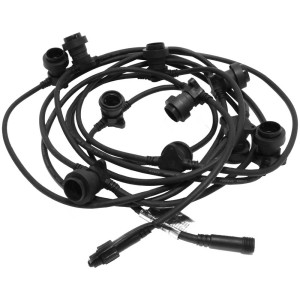 Guirlande lumineuse noire Star Trading Extra Connecta sans ampoules, longueur 7,4 m, avec 10 douilles E27.