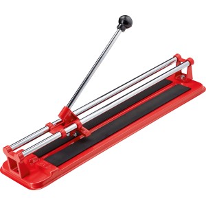 Tagliapiastrelle 400 mm in acciaio, rosso, per tagli precisi.