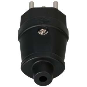 Fiche plate noire Max Hauri TH strong T12 en PVC/PA, 250V/10A.