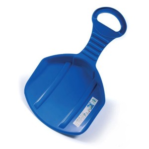 Slittino per bambini in plastica blu con maniglia, 33,5 x 52 cm.