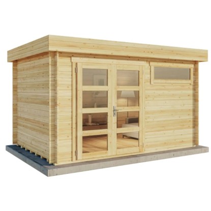 Alpholz Abri de jardin Leandro bois Naturel (HxlxP) 2,17 x 3,94 x 2,68 m