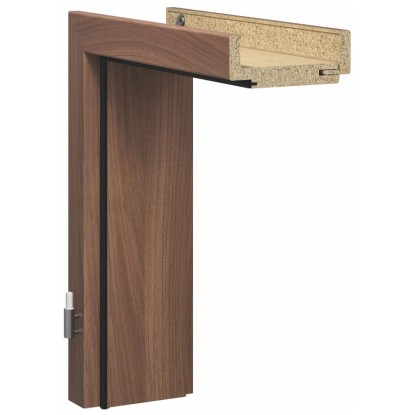 GetaDoor Türzarge CPL Nussbaum Holznachb. 201,5 x 85 x 8cm Anschlag L