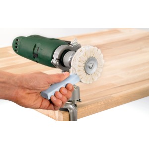 Set lucidatura LUX 6 pezzi con trapano e pasta per lucidare superfici in metallo e non ferrosi.