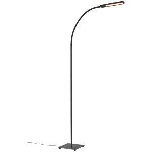 Lampadaire LED noir Brilo Servo, dimmable avec interrupteur tactile.