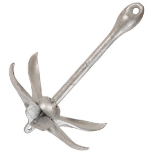 Faltbarer 2,5 kg Klappanker aus Stahl, ideal für Boote. Feuerverzinkt für optimalen Schutz.