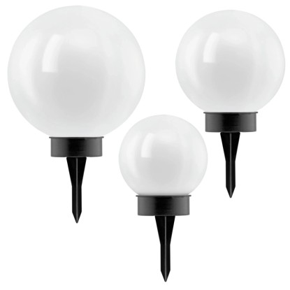 Eglo Sfera solare a LED con picchetto Bianco set da 3