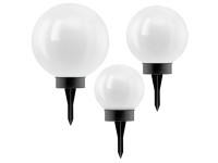 Eglo LED-Solarkugel mit Erdspiess Weiss 3er-Set