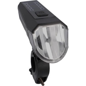 Luce anteriore ricaricabile a LED Fischer, 80 Lux, con modalità sensore per illuminazione bici.
