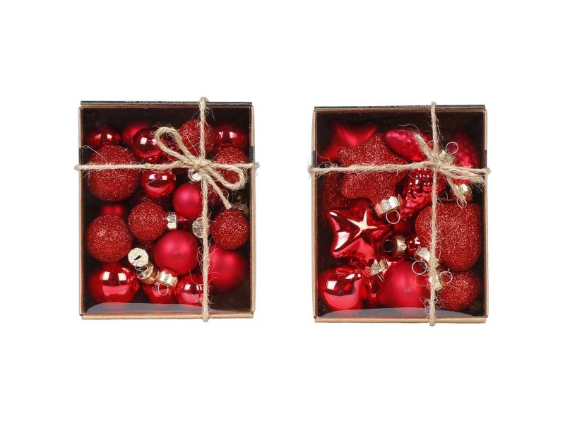 Set aus Weihnachtskugeln und DekoAnhängern Glas Rot kaufen bei OBI