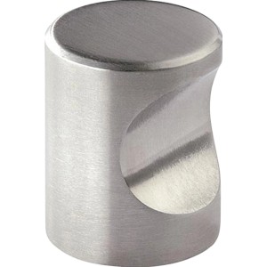 Pomello per mobili 1404 in acciaio inox, rotondo, spazzolato.