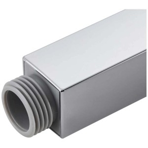 Pommeau de douche Diaqua Skoll, chromé, design angulaire avec raccord 1/2 pouce.