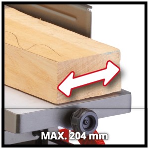 Piallatrice Einhell TC-SP 204/1: Lavorazione del legno con larghezza max. 204 mm.