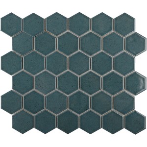 Mosaïque Castello Hexagon bleu foncé : Carrelage en céramique pour murs intérieurs.