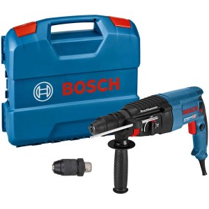 Perforateur burineur Bosch Professional GBH 2-26 F avec SDS-plus, incluant coffret et mandrin interchangeable.