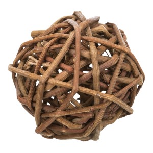 Balle en osier Trixie, ø 6 cm, pour cages de rongeurs : jouet en matériau naturel pour hamsters et chinchillas.
