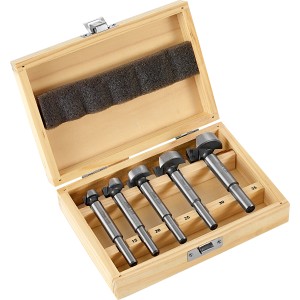 Jeu de mèches Forstner LUX Comfort, 5 pièces (Ø 15-35 mm) dans une boîte en bois.