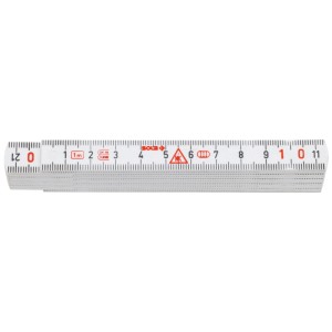 Mètre pliant en plastique Sola HKM 1/10, blanc avec échelle, pour une mesure précise.