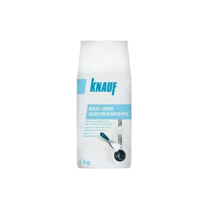 Sac de 1kg de plâtre de construction et d'électricien Knauf, plâtre de montage à prise rapide pour intérieur.