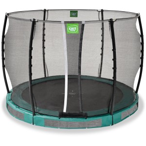 Trampolino interrato verde EXIT Allure Classic Ø 305 cm con rete di sicurezza.