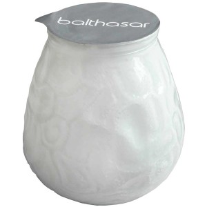 Bougie blanche non parfumée dans un verre américain (Ø 10 cm). Bougie décorative pour une lumière d'ambiance.