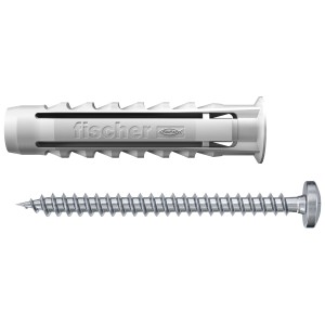Fischer Cheville à expansion SX Plus 6x30 avec vis, lot de 15. Cheville pour fixations sûres.