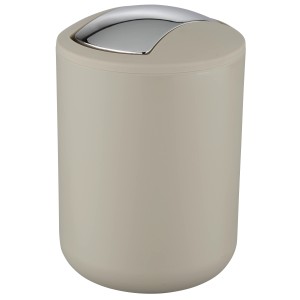 Wenko Pattumiera basculante Brasil, 2 l, tortora. Cestino cosmetici per bagno e WC.